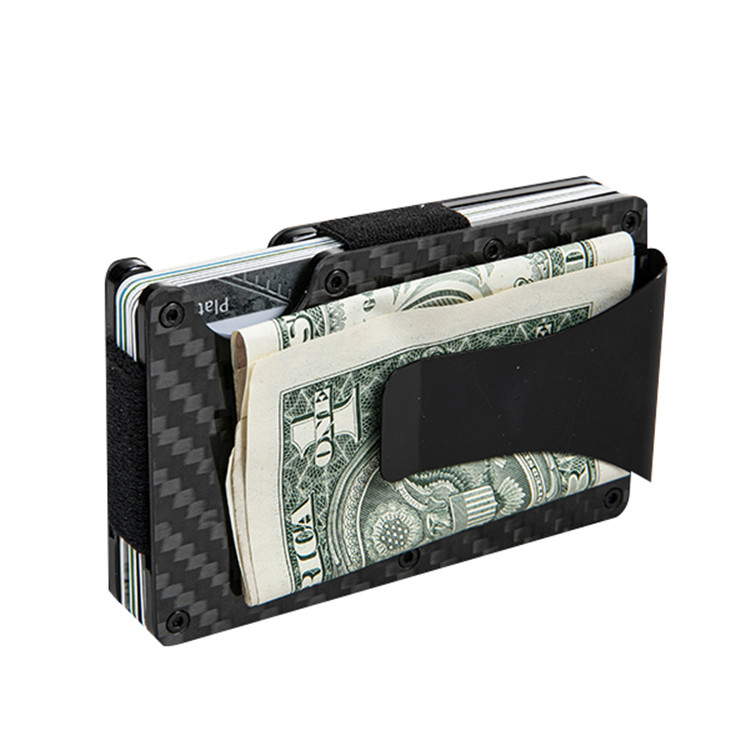 Carbon Fiber RFID Minimalist Wallet nwere Clip Cash