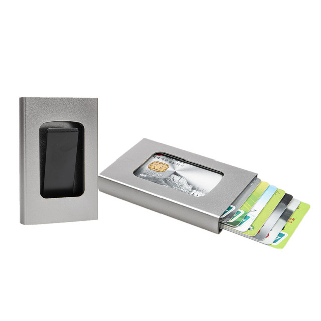 RFID Blacking Secure Pocket Wallet Aluminum Cash na ihe njide kaadị